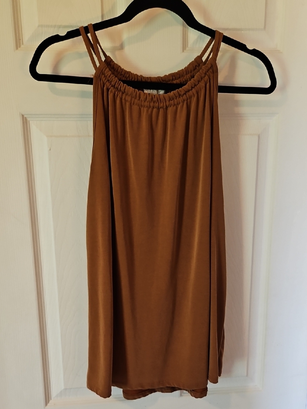 Green Envelope Rust Brown Halter Top